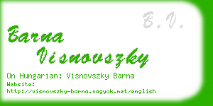 barna visnovszky business card